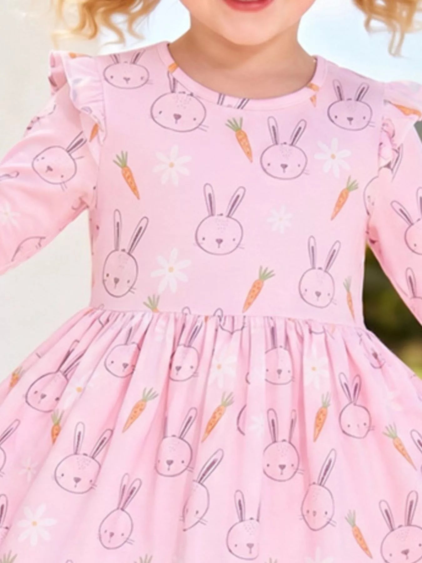 childrens-bunny-and-carrot-print-ruffle-sleeve-a-line-dress-03