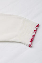 Suéter con cuello redondo y hombros caídos con lazo