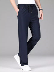 Men's lightweight casual pants with a drawstring waist.