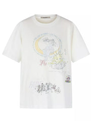 Men's artistic round-neck graphic T-shirt made from a slightly stretchy cotton-spandex blend.