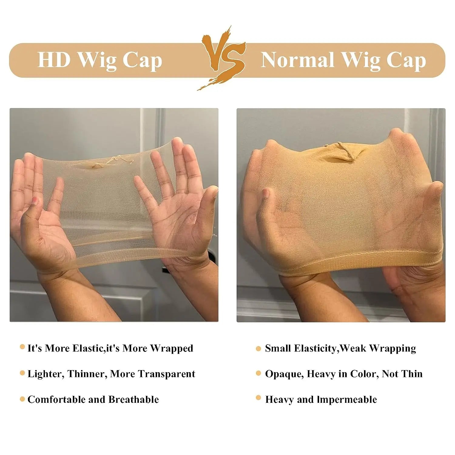 1/5/10 Pack Invisible HD Wig Cap for Lace Front Wig