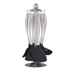 1-7PCS/Set Silicone Cooking Tool Set 7pcs Silver