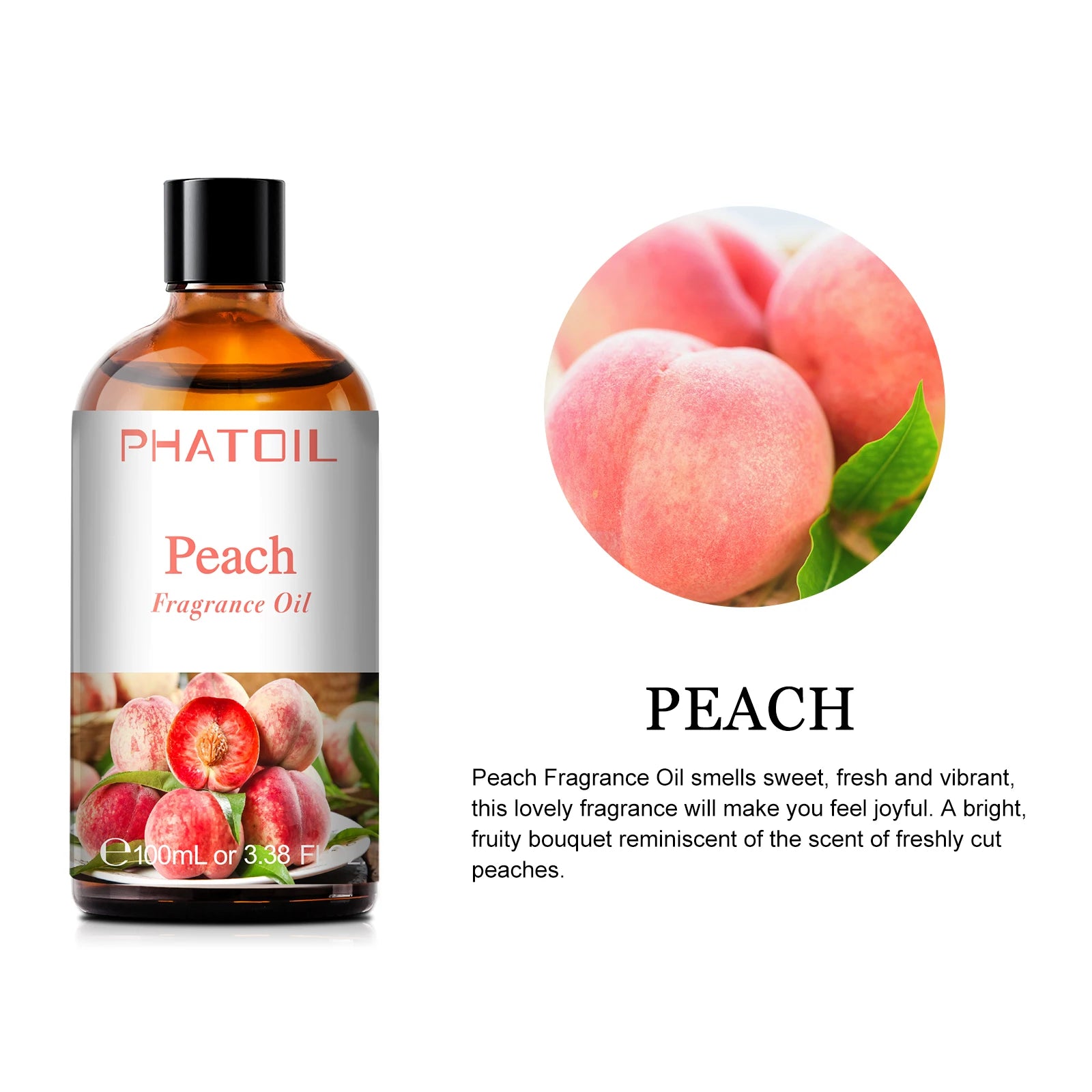 100ml Coconut Fragrance Oil: Candle and Soap Making with Mango, Apple, Banana, Grape, Cherry, Watermelon, Lemon, Passion Fruit Flavoring Peach / 100ml / United States