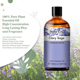 100ml Juniper Sage Essential Oil Diffuser: Massage with Pure Natural Oils - Geranium, Ginger, Black Pepper, Basil, Vetiver Aroma