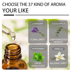 100ml Mint Eucalyptus Essential Oil Diffuser: Pure Natural Oils - Lavender, Vanilla, Sandalwood, Chamomile, Lemon, Tea Tree