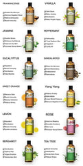 100ml Mint Eucalyptus Essential Oil Diffuser: Pure Natural Oils - Lavender, Vanilla, Sandalwood, Chamomile, Lemon, Tea Tree Oil Diffuser / 100ml / Lavender | United States