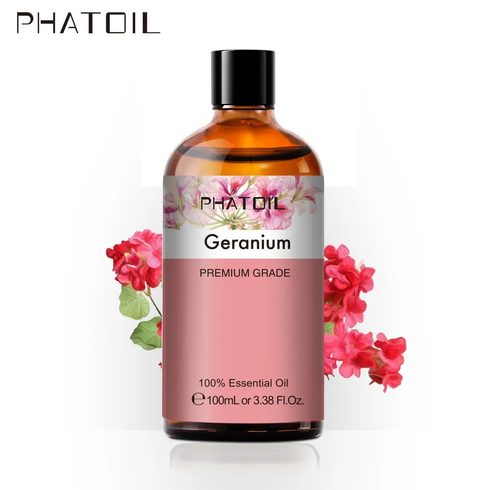 100ml Pure Natural Essential Oils Diffuser: Skin Care with Rose, Orange, Lemon, Lavender, Rose Geranium, Chamomile, Avocado Aroma Oil