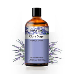 100ml Pure Natural Essential Oils Diffuser: Skin Care with Rose, Orange, Lemon, Lavender, Rose Geranium, Chamomile, Avocado Aroma Oil Clary Sage / 100ml / United States