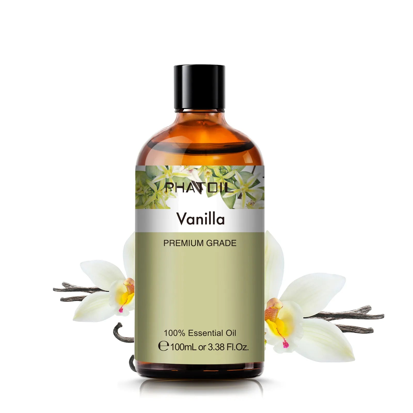 100ml Pure Natural Essential Oils Diffuser: Skin Care with Rose, Orange, Lemon, Lavender, Rose Geranium, Chamomile, Avocado Aroma Oil Vanilla / 100ml / United States