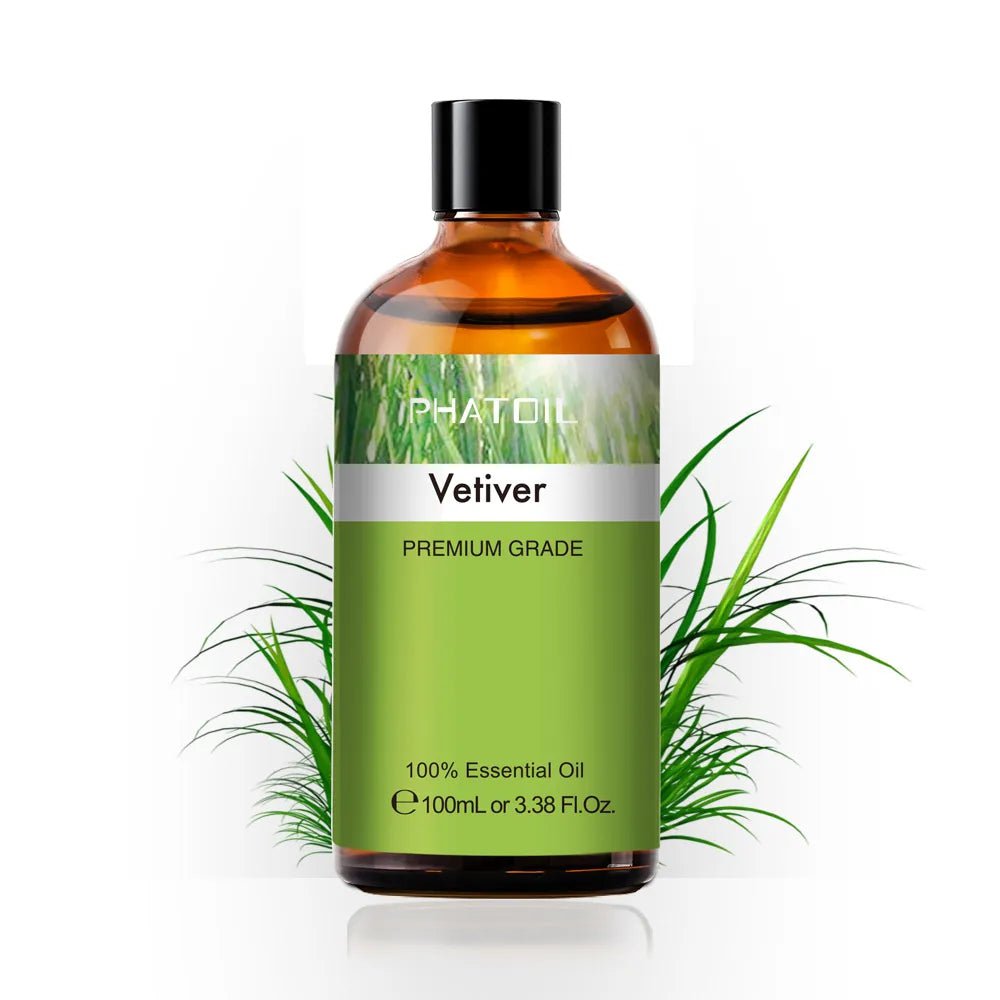 100ml Pure Natural Essential Oils Diffuser: Skin Care with Rose, Orange, Lemon, Lavender, Rose Geranium, Chamomile, Avocado Aroma Oil Vetiver / 100ml / United States