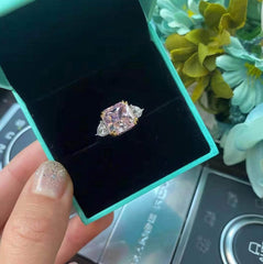 10Ct Lab Created Diamond Statement 14K Gold Cushion Cut Ring