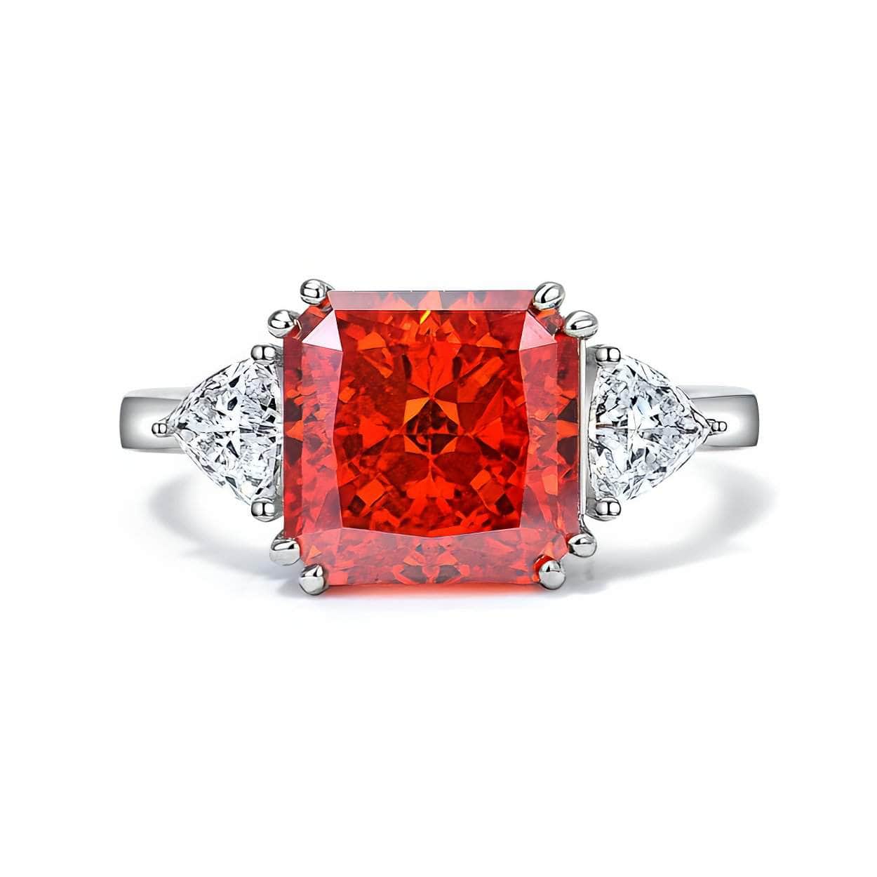 10Ct Lab Created Diamond Statement 14K Gold Cushion Cut Ring 5 US / Padma