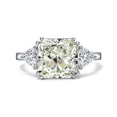10Ct Lab Created Diamond Statement 14K Gold Cushion Cut Ring 5 US / WhiteG