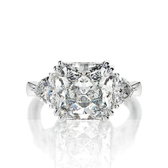 10Ct Lab Created Diamond Statement 14K Gold Cushion Cut Ring 5 US / WhitePlatinum