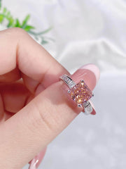 10K White Gold Emerald Square Cut Lab Simulated Diamond Gemstone Ring