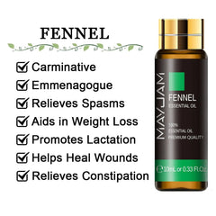 10ml Pure Lavender, Eucalyptus, Rose, Lemon, Jasmine, Vanilla, Mint, Sandalwood, Bergamot, Tea Tree Essential Oils for Diffuser Aroma