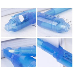 12 invisible ink spy pens with UV light for secret messages, great for kids' party Mix Color