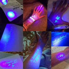 12 invisible ink spy pens with UV light for secret messages, great for kids' party Mix Color
