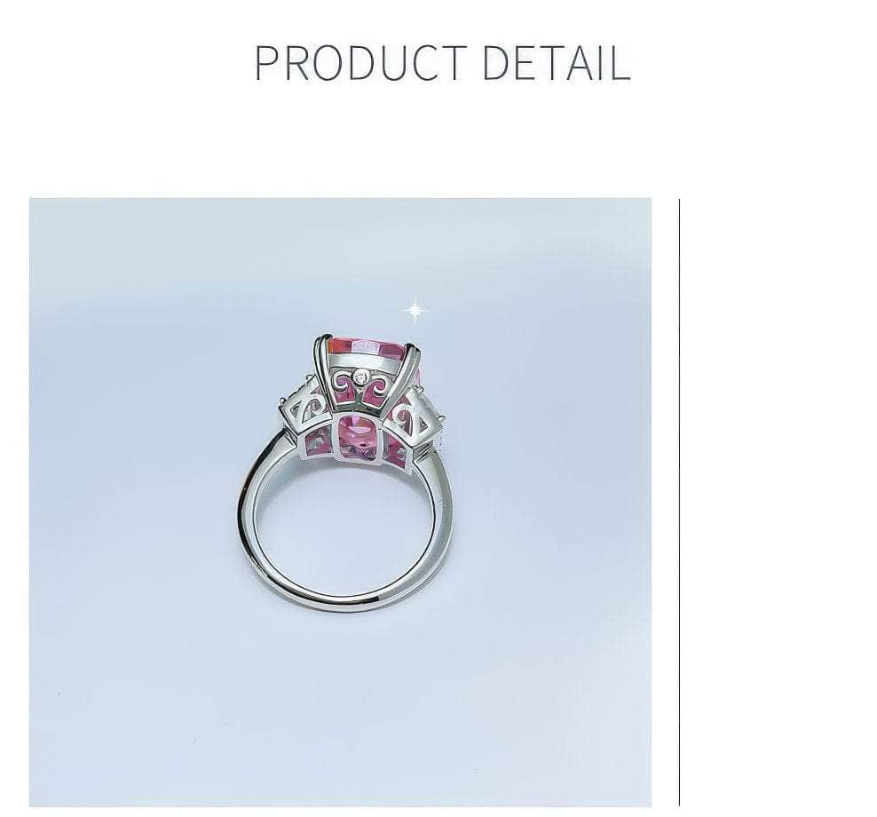 12ct 925 Sterling Silver Pink Sapphire Gemstone Lab Diamond Statement Ring