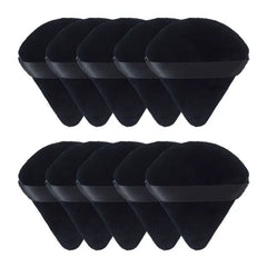 12Pc Velvet Triangle Makeup Sponges for Face and Eyes 10pcs-black