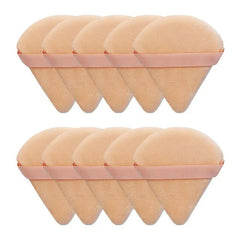 12Pc Velvet Triangle Makeup Sponges for Face and Eyes 10pcs-skin-color