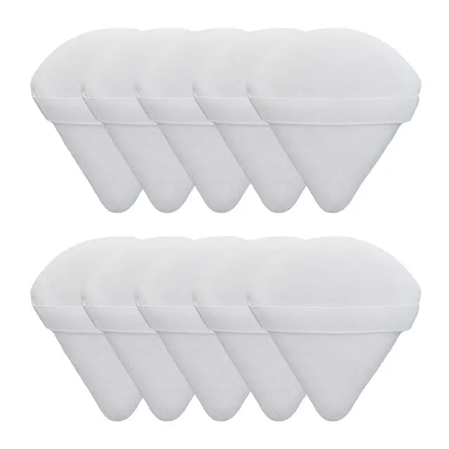 12Pc Velvet Triangle Makeup Sponges for Face and Eyes 10pcs-white