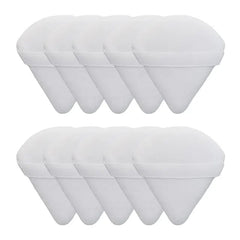 12Pc Velvet Triangle Makeup Sponges for Face and Eyes 10pcs-white