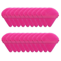12Pc Velvet Triangle Makeup Sponges for Face and Eyes 20pcs-rose-red