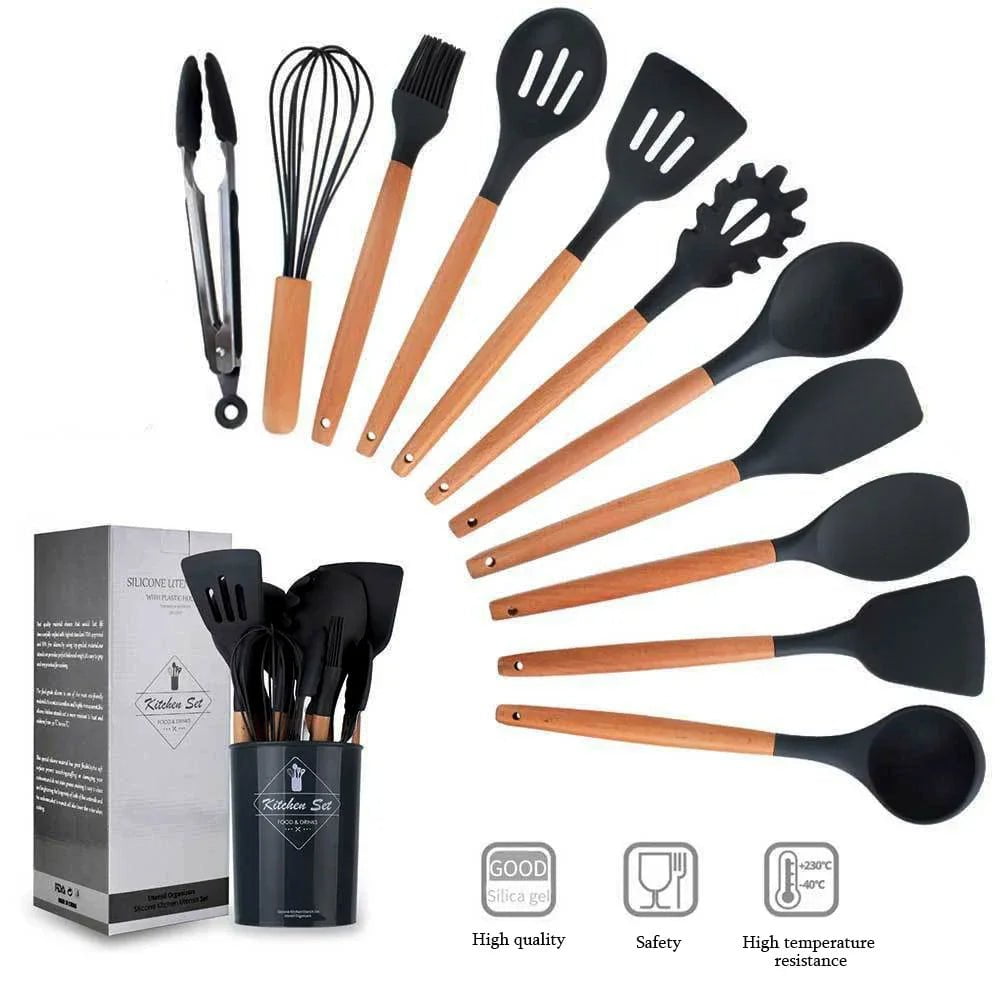 12PCS Non-Stick Silicone Kitchen Utensils Set