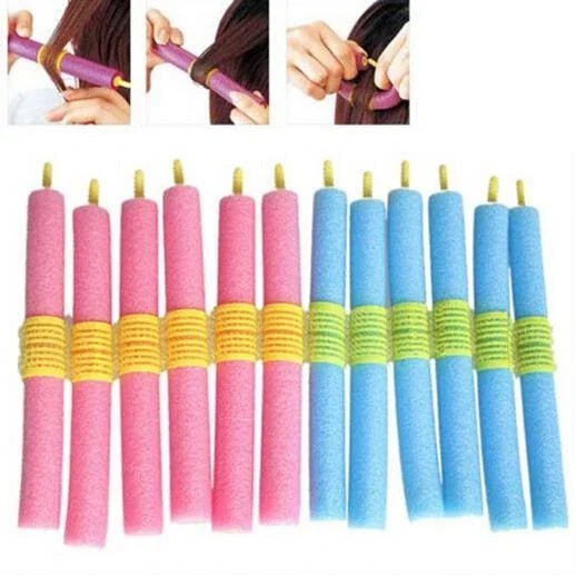 12pcs Soft Foam Curler Makers! Anion Bendy Twist Curls for DIY Styling