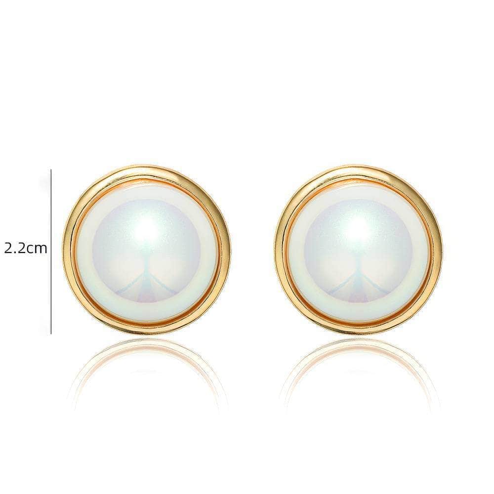 14K Gold Accented Cabochon Statement Earrings