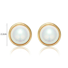 14K Gold Accented Cabochon Statement Earrings