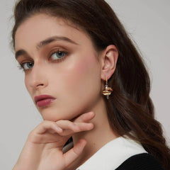 14K Gold Blossom Crystal Drop Earrings