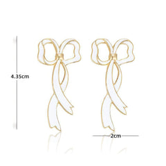 14K Gold Bowtie Shape Statement Earrings