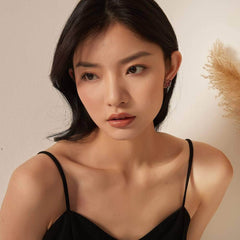 14k Gold Butterfly Deco Stud Earrings DarkRed