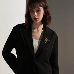 14K Gold Colorful Crystal Phoenix Bird Brooch Multicolor