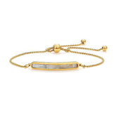 14K Gold Enamel Bar Adjustable Bracelet Gold