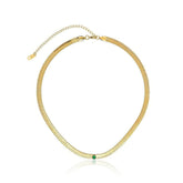 14k Gold Gemstone Crystal Necklace Gold