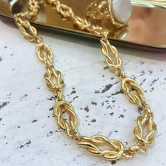 14k Gold Link Chain Choker Necklace Gold