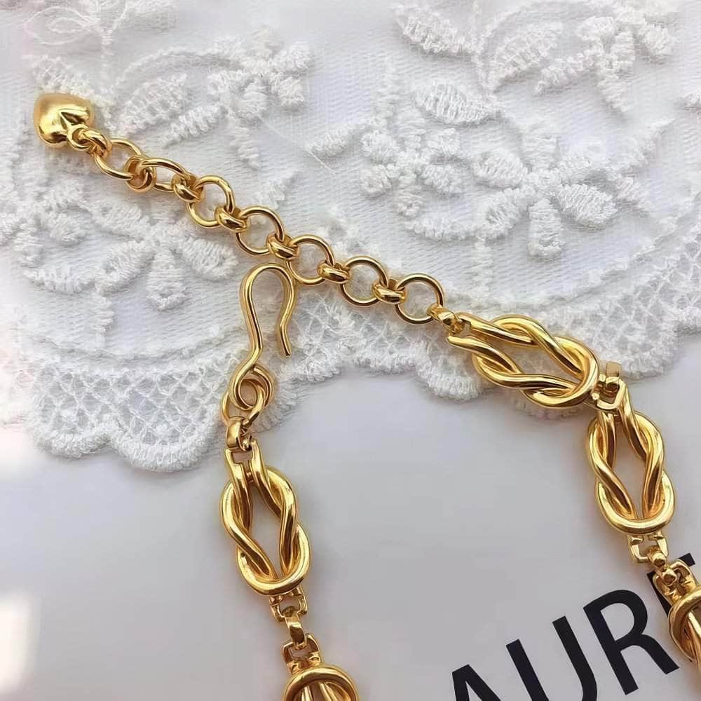 14k Gold Link Chain Choker Necklace Gold