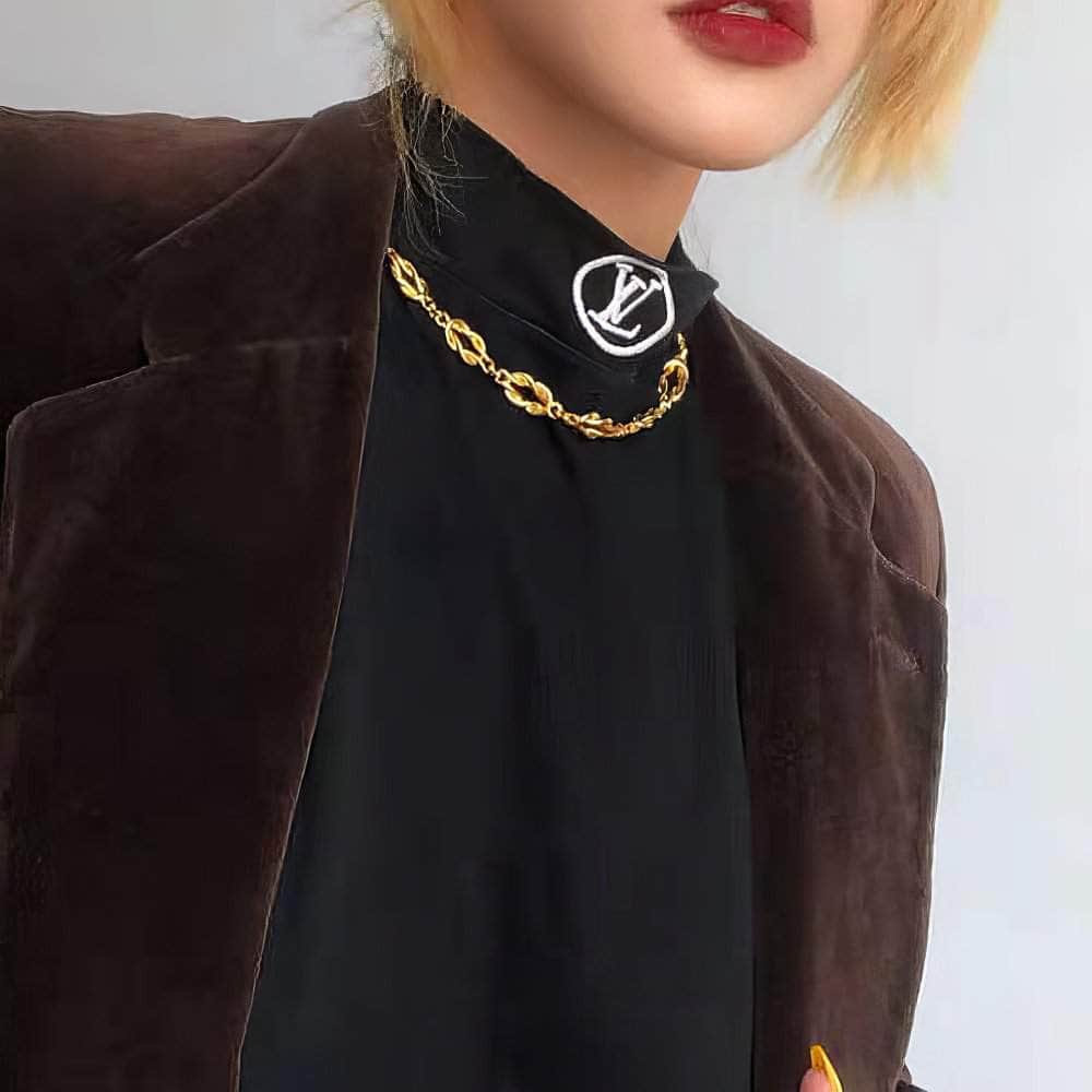 14k Gold Link Chain Choker Necklace Gold