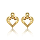 14K Gold Minimalist Heart Stud Earrings Gold / Clip On