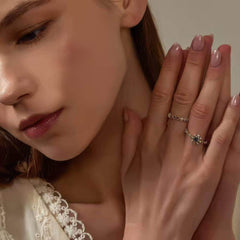 14k Gold Multistone Paved Crystal Cuff Ring Set Adjustable / Multicolor