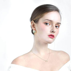 14k Gold Paved Crystal Gemstone Enamel Statement Earrings