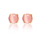 14K Gold Peach Opal Stud Earrings Coral / Clip On