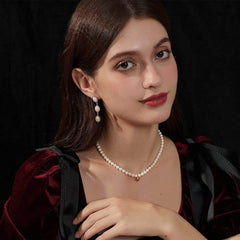 14k Gold Pearl Dangle Chain Twist Earrings Ivory