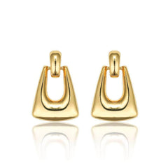 14k Gold Polished Square Hoop Dangle Earrings Gold / Clip On
