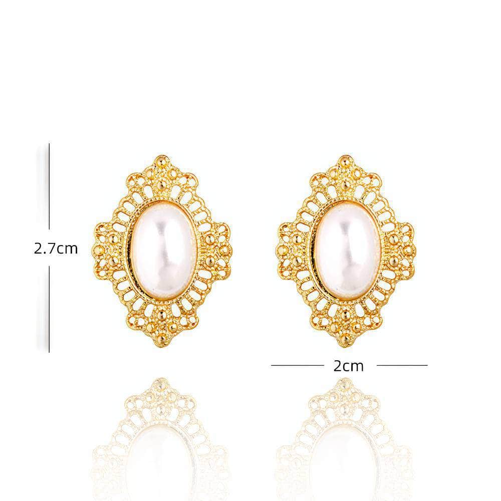 14k Gold Victorian Style Pearl Deco Floral Themed Earrings