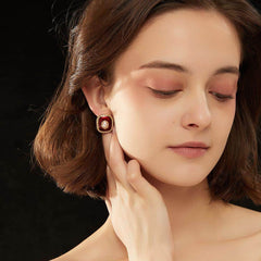 14k Gold Vintage Pearl Decor Geometric Earrings