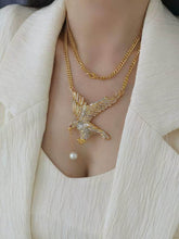 14K Yellow Gold Eagle Pendant Necklace Gold / Necklace